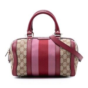 Pre-Loved Gucci Small GG Canvas Web Joy Boston Bag